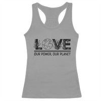 Earth Day 2026 Racerback Tank Top Our Power Our Planet