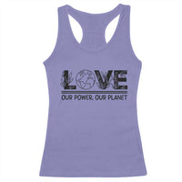 Earth Day 2026 Racerback Tank Top Our Power Our Planet