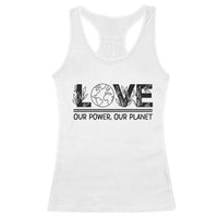 Earth Day 2026 Racerback Tank Top Our Power Our Planet