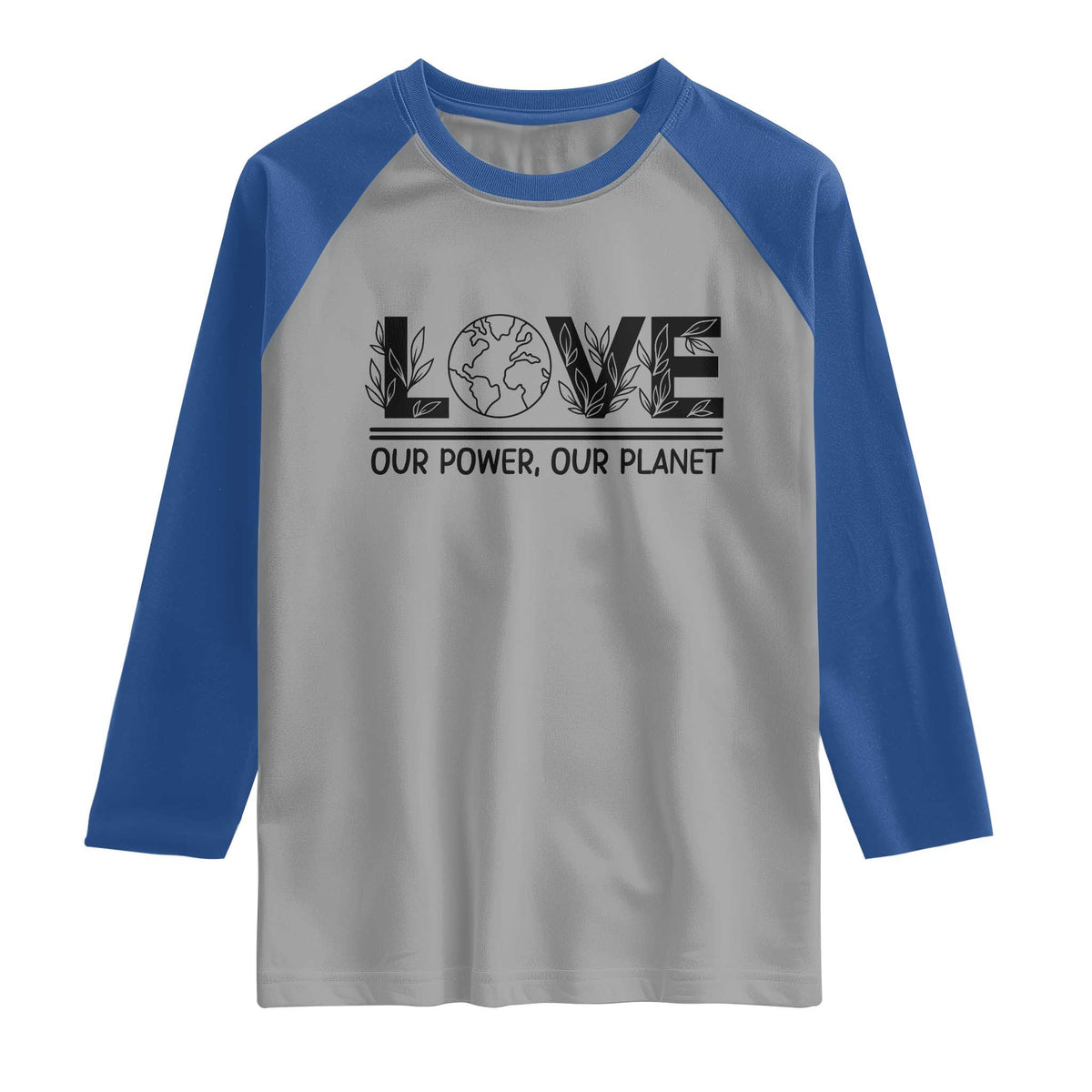 Earth Day 2026 Raglan Shirt Our Power Our Planet