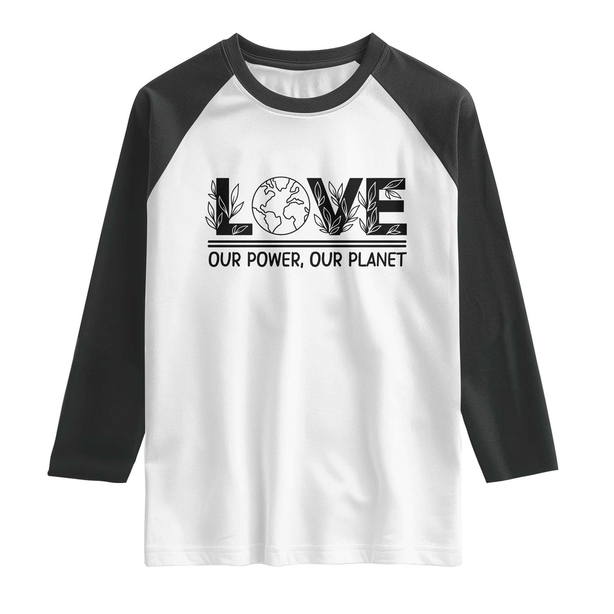Earth Day 2026 Raglan Shirt Our Power Our Planet