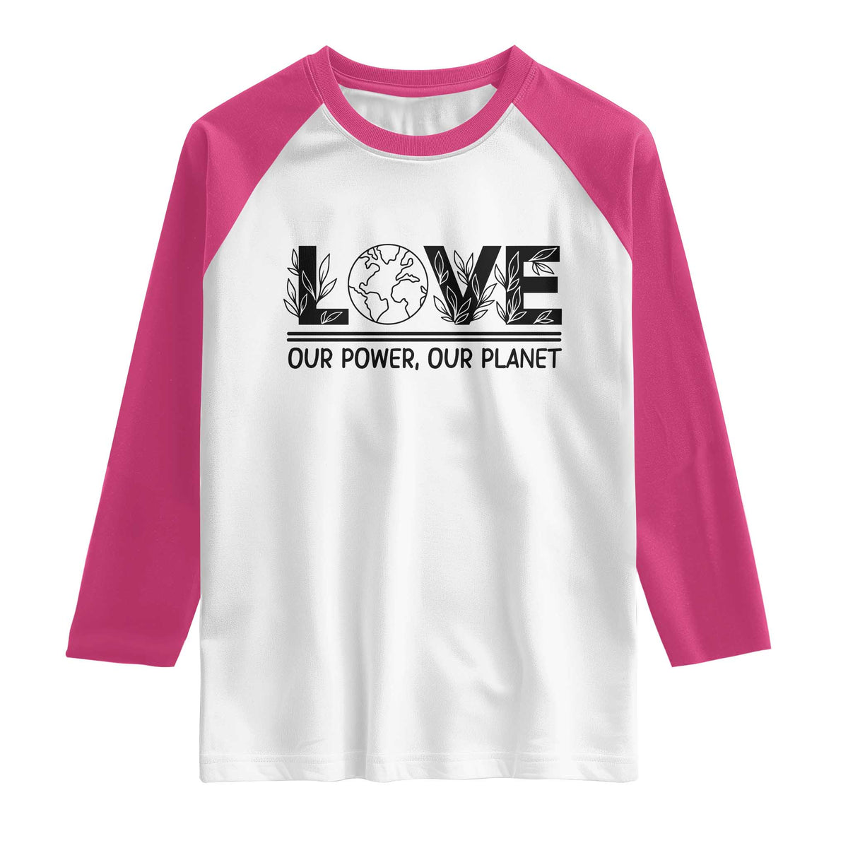 Earth Day 2026 Raglan Shirt Our Power Our Planet