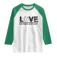Earth Day 2026 Raglan Shirt Our Power Our Planet