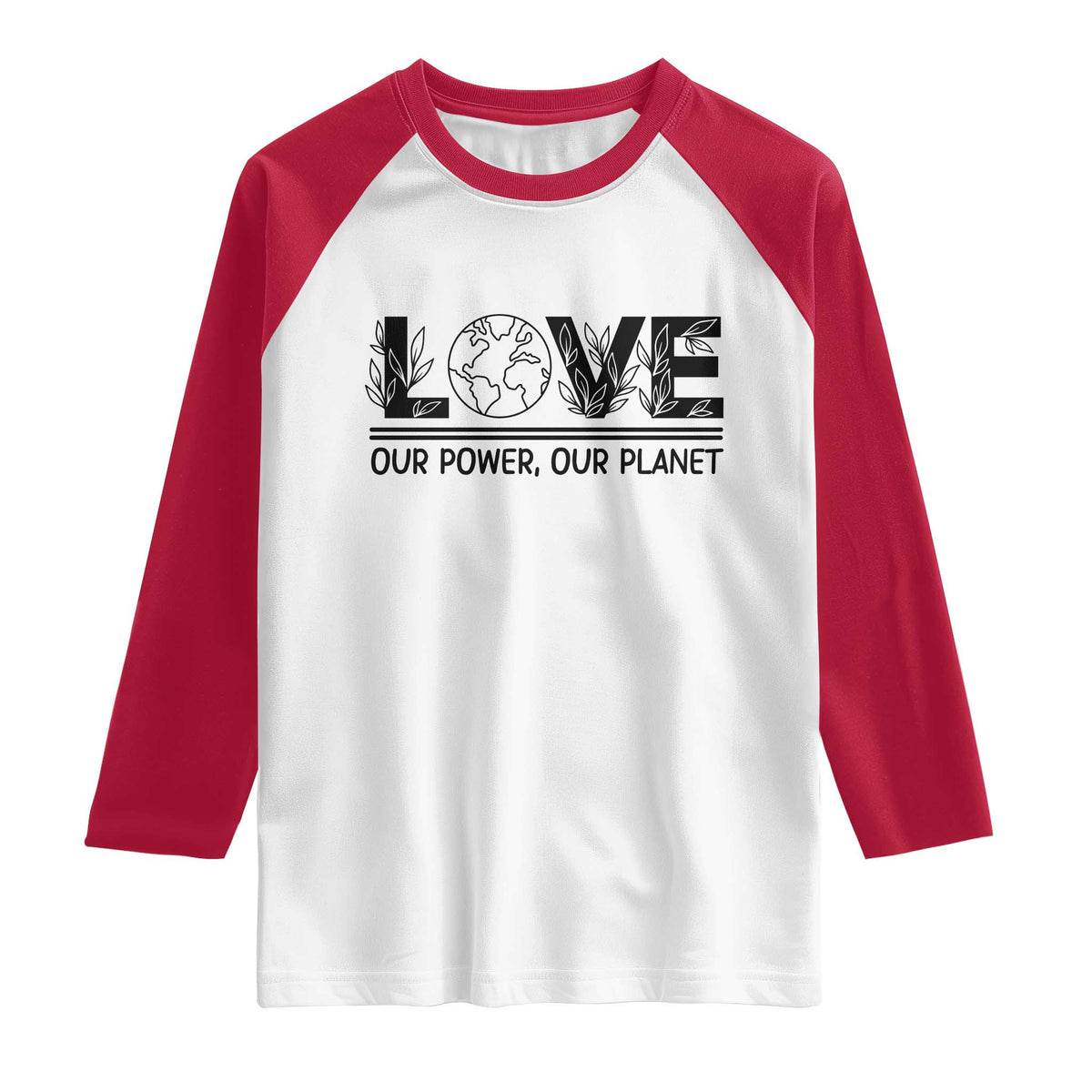Earth Day 2026 Raglan Shirt Our Power Our Planet