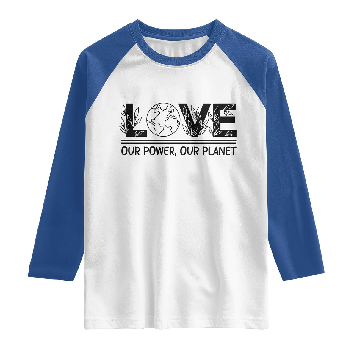 Earth Day 2026 Raglan Shirt Our Power Our Planet