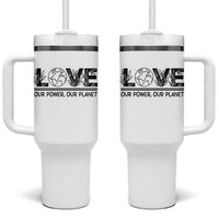 Earth Day 2026 Tumbler With Handle Our Power Our Planet