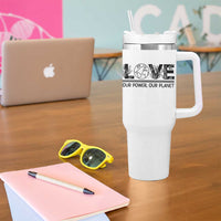 Earth Day 2026 Tumbler With Handle Our Power Our Planet