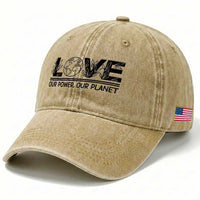 Earth Day 2026 Washed Cotton Baseball Cap Our Power Our Planet