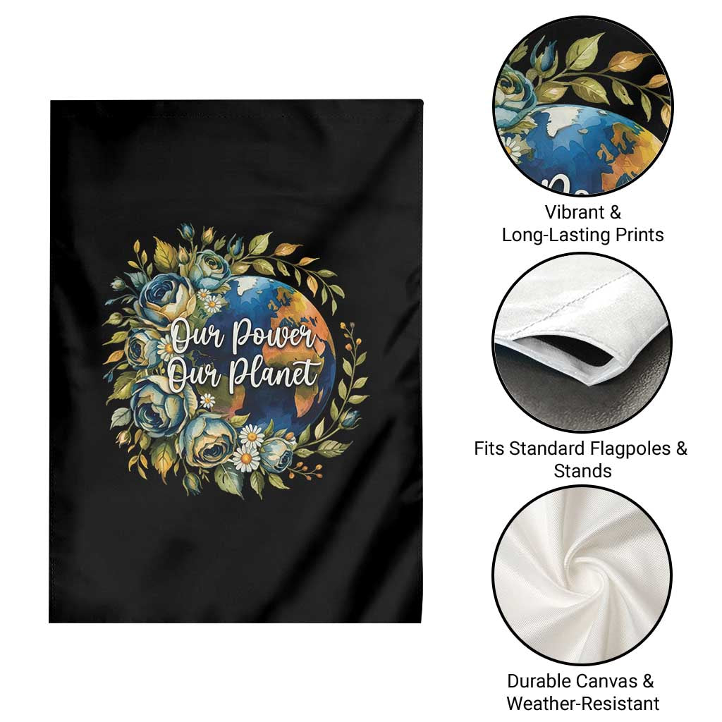 Save The Planet Earth Day Garden Flag Our Power Our Planet