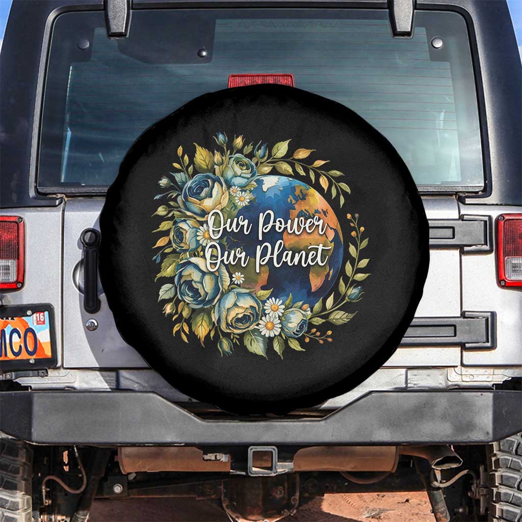Save The Planet Earth Day Spare Tire Cover Our Power Our Planet