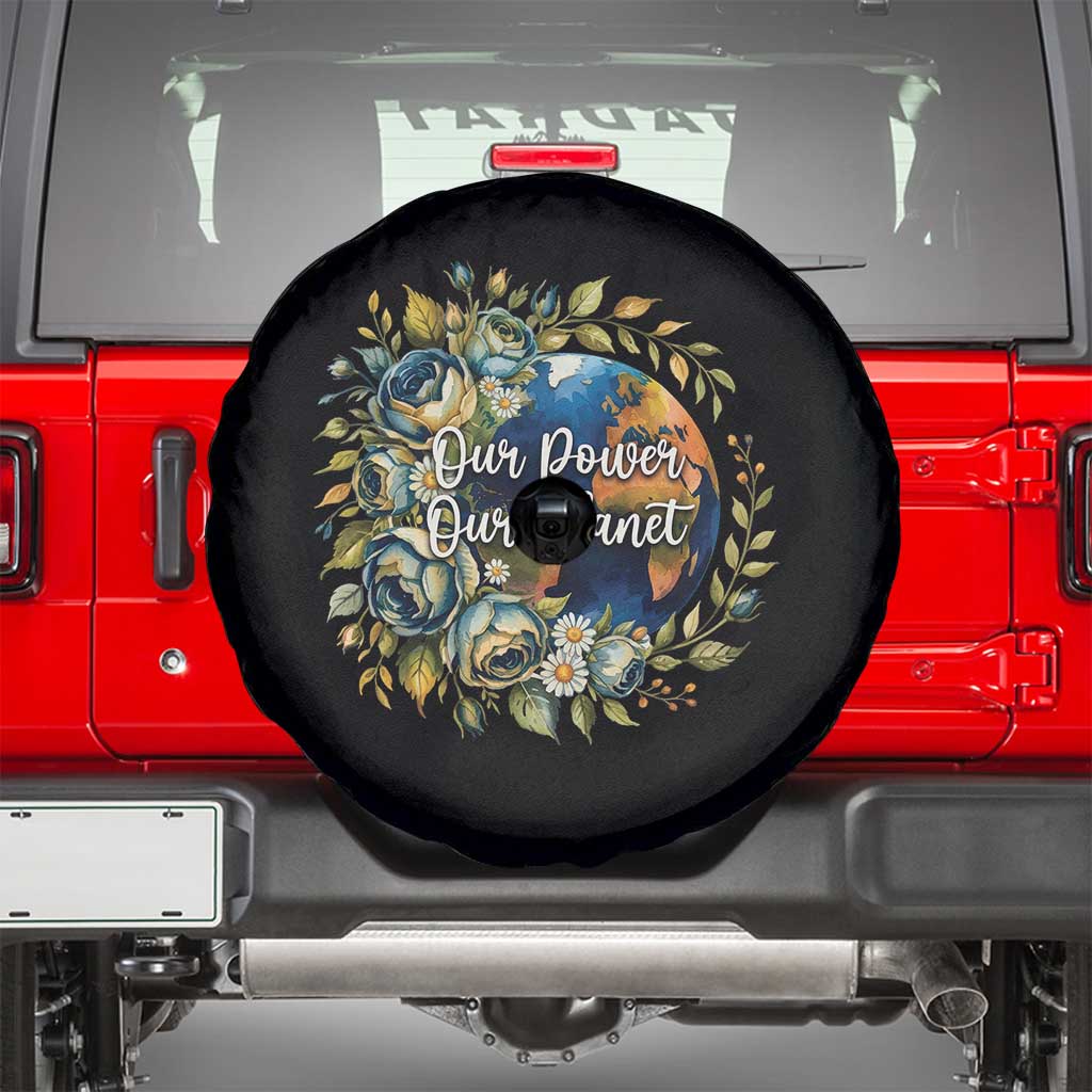 Save The Planet Earth Day Spare Tire Cover Our Power Our Planet