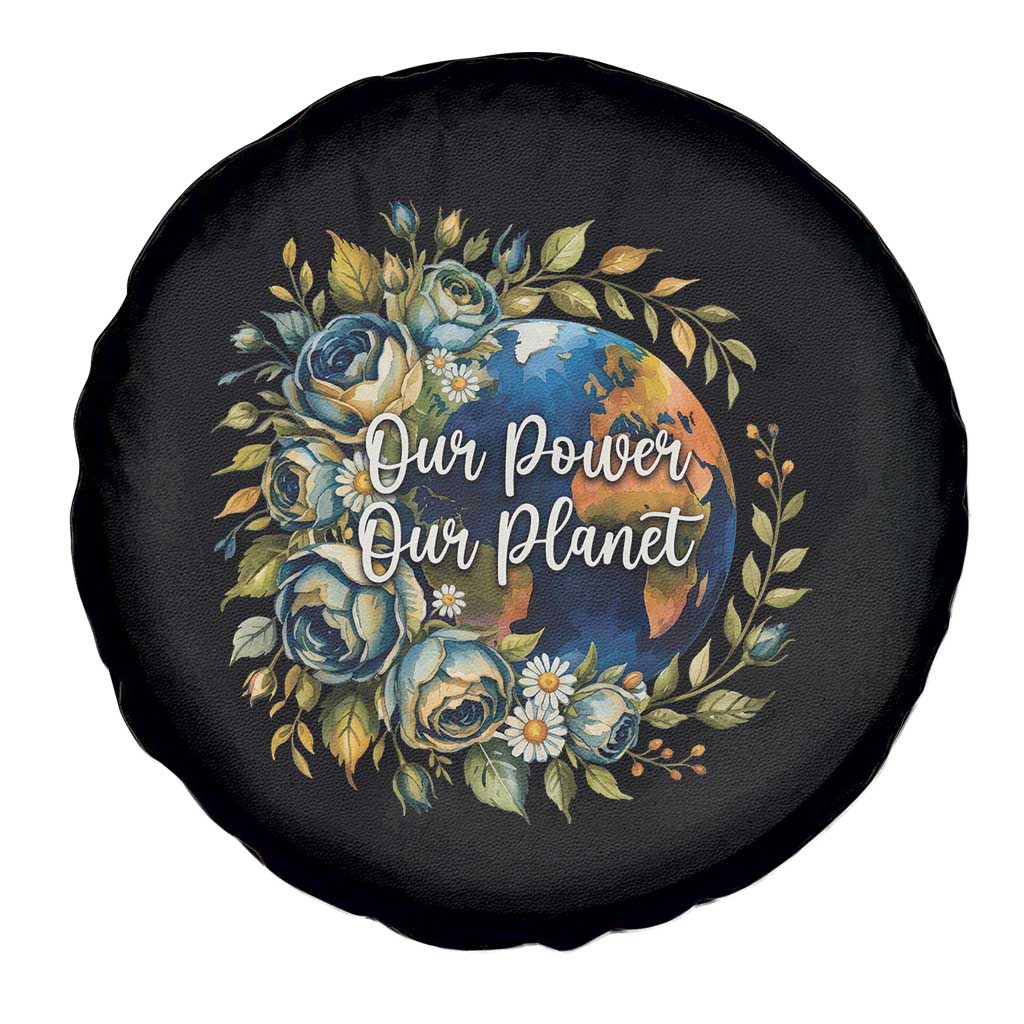 Save The Planet Earth Day Spare Tire Cover Our Power Our Planet