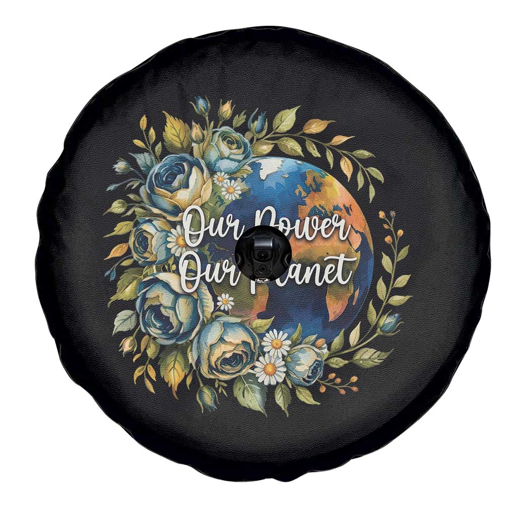 Save The Planet Earth Day Spare Tire Cover Our Power Our Planet