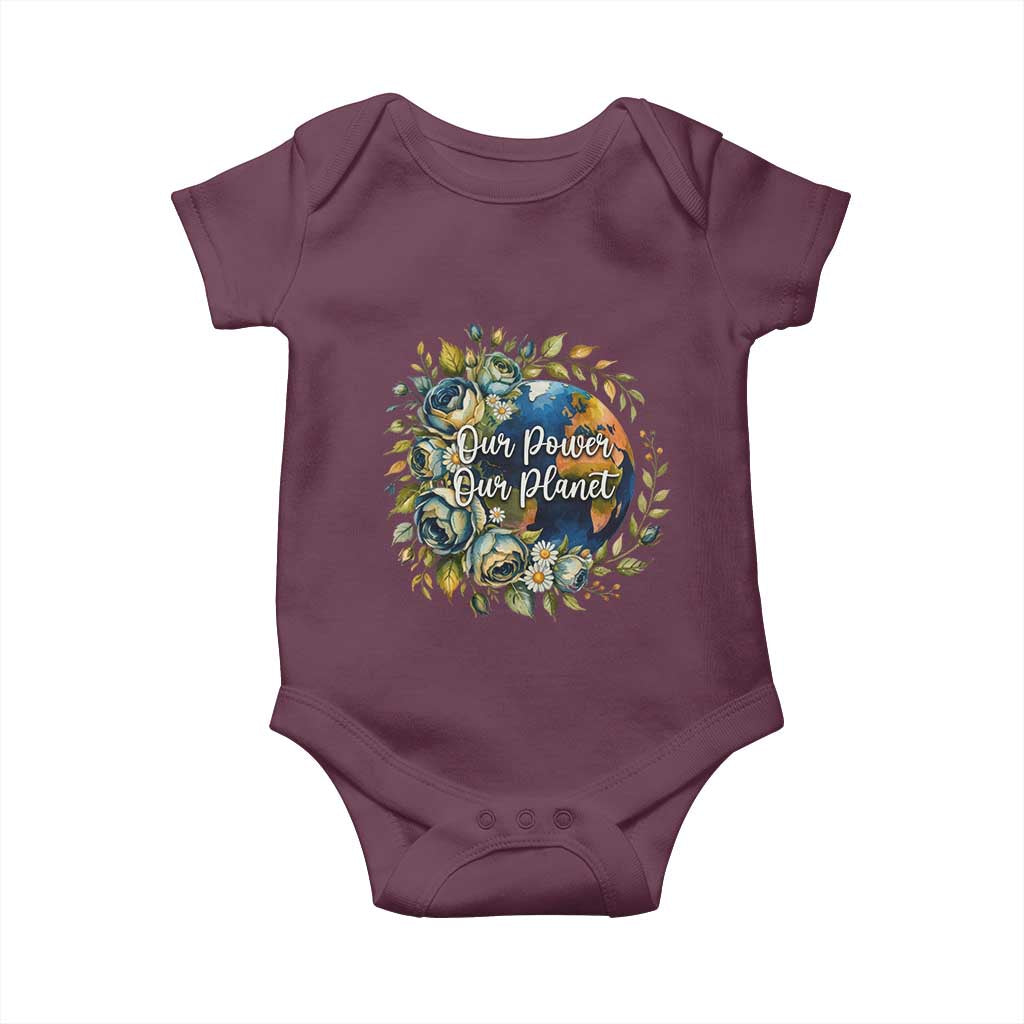 Save The Planet Earth Day Baby Onesie Our Power Our Planet