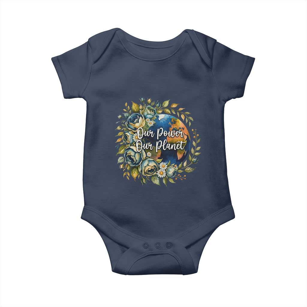 Save The Planet Earth Day Baby Onesie Our Power Our Planet