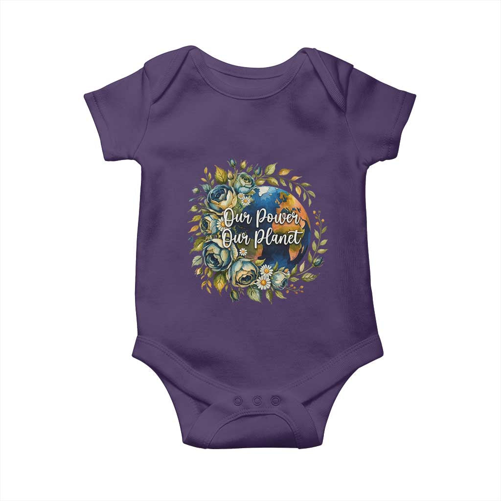 Save The Planet Earth Day Baby Onesie Our Power Our Planet