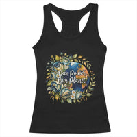Save The Planet Earth Day Racerback Tank Top Our Power Our Planet