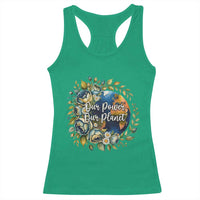 Save The Planet Earth Day Racerback Tank Top Our Power Our Planet