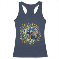 Save The Planet Earth Day Racerback Tank Top Our Power Our Planet
