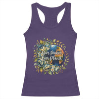 Save The Planet Earth Day Racerback Tank Top Our Power Our Planet