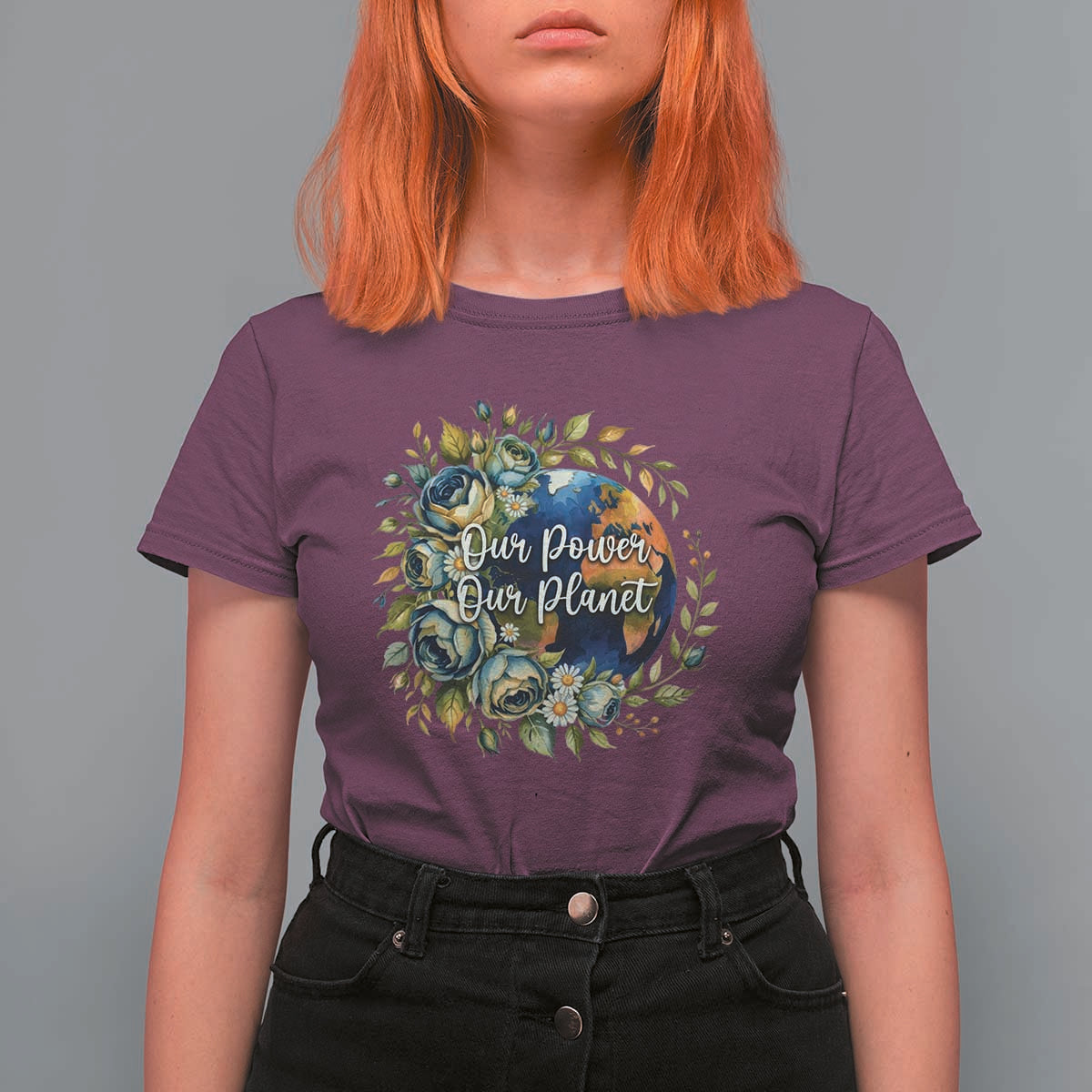 Save The Planet Earth Day T Shirt For Women Our Power Our Planet
