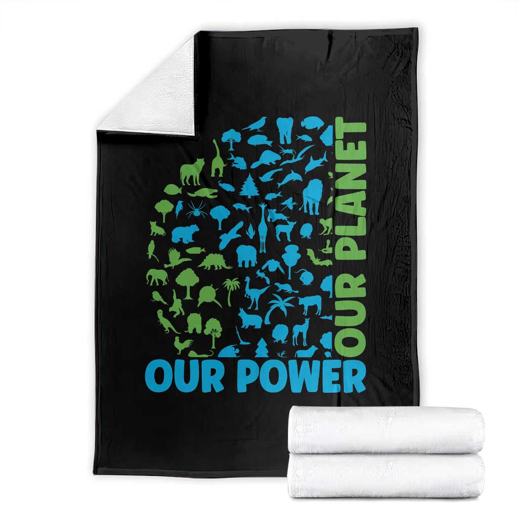Earth Day Environmental Activism Throw Blanket Our Power Our Planet