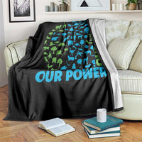 Earth Day Environmental Activism Throw Blanket Our Power Our Planet