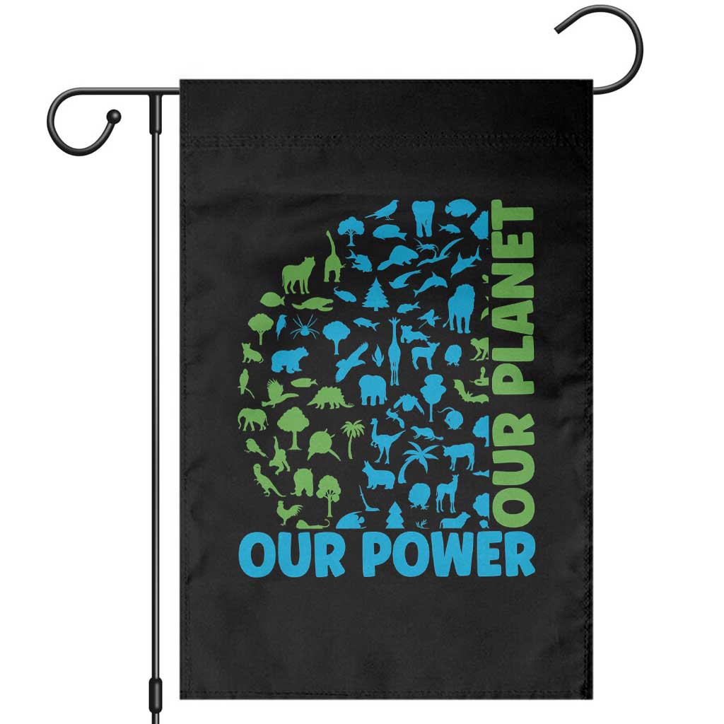 Earth Day Environmental Activism Garden Flag Our Power Our Planet