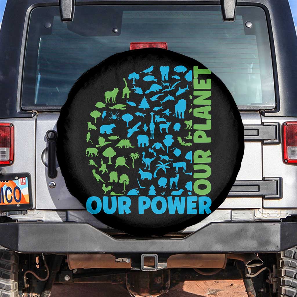 Earth Day Environmental Activism Spare Tire Cover Our Power Our Planet