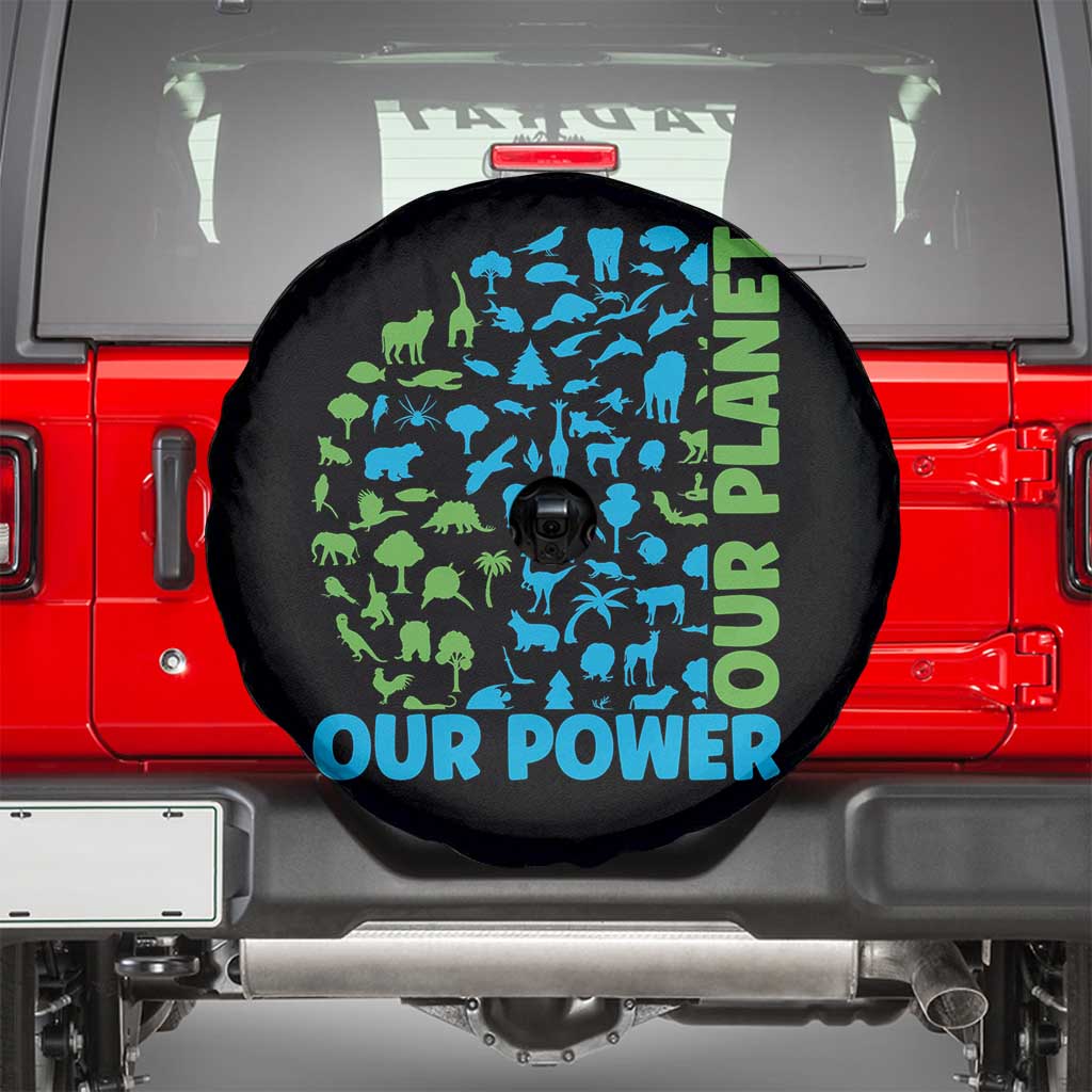 Earth Day Environmental Activism Spare Tire Cover Our Power Our Planet