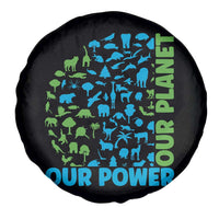 Earth Day Environmental Activism Spare Tire Cover Our Power Our Planet