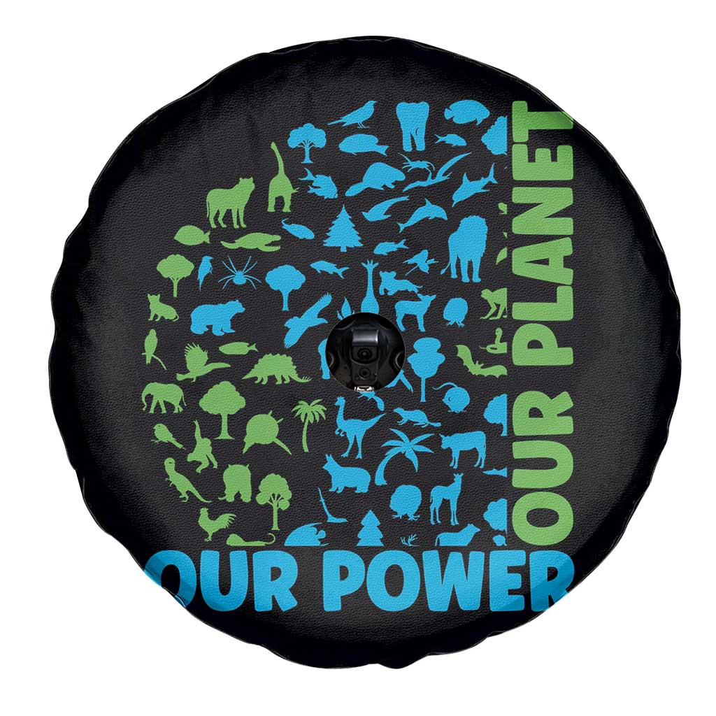Earth Day Environmental Activism Spare Tire Cover Our Power Our Planet
