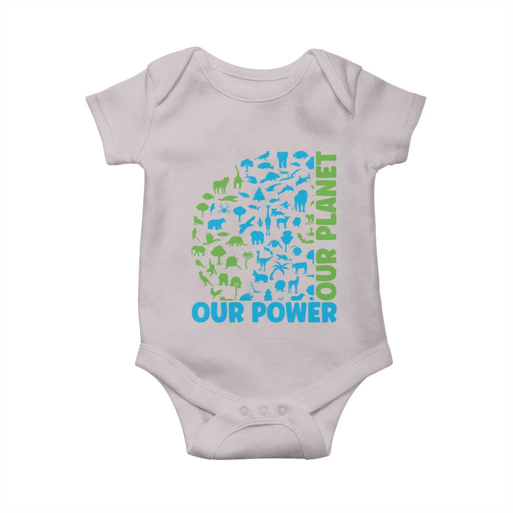 Earth Day Environmental Activism Baby Onesie Our Power Our Planet