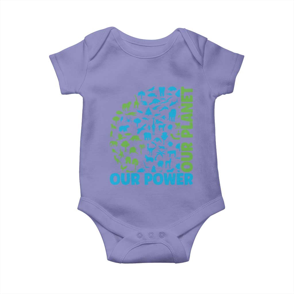 Earth Day Environmental Activism Baby Onesie Our Power Our Planet