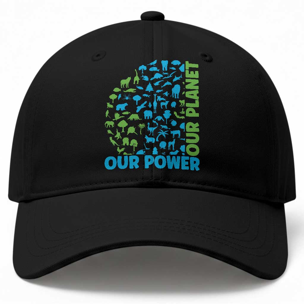 Earth Day Environmental Activism Baseball Cap Our Power Our Planet