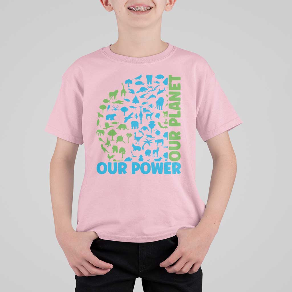Earth Day Environmental Activism T Shirt For Kid Our Power Our Planet