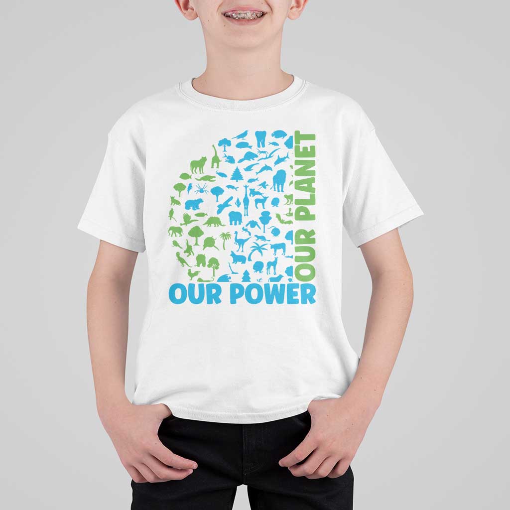 Earth Day Environmental Activism T Shirt For Kid Our Power Our Planet