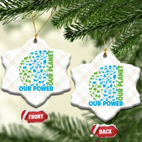 Earth Day Environmental Activism Ceramic Ornament Our Power Our Planet