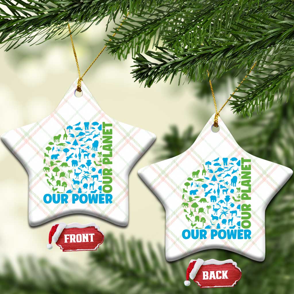 Earth Day Environmental Activism Ceramic Ornament Our Power Our Planet