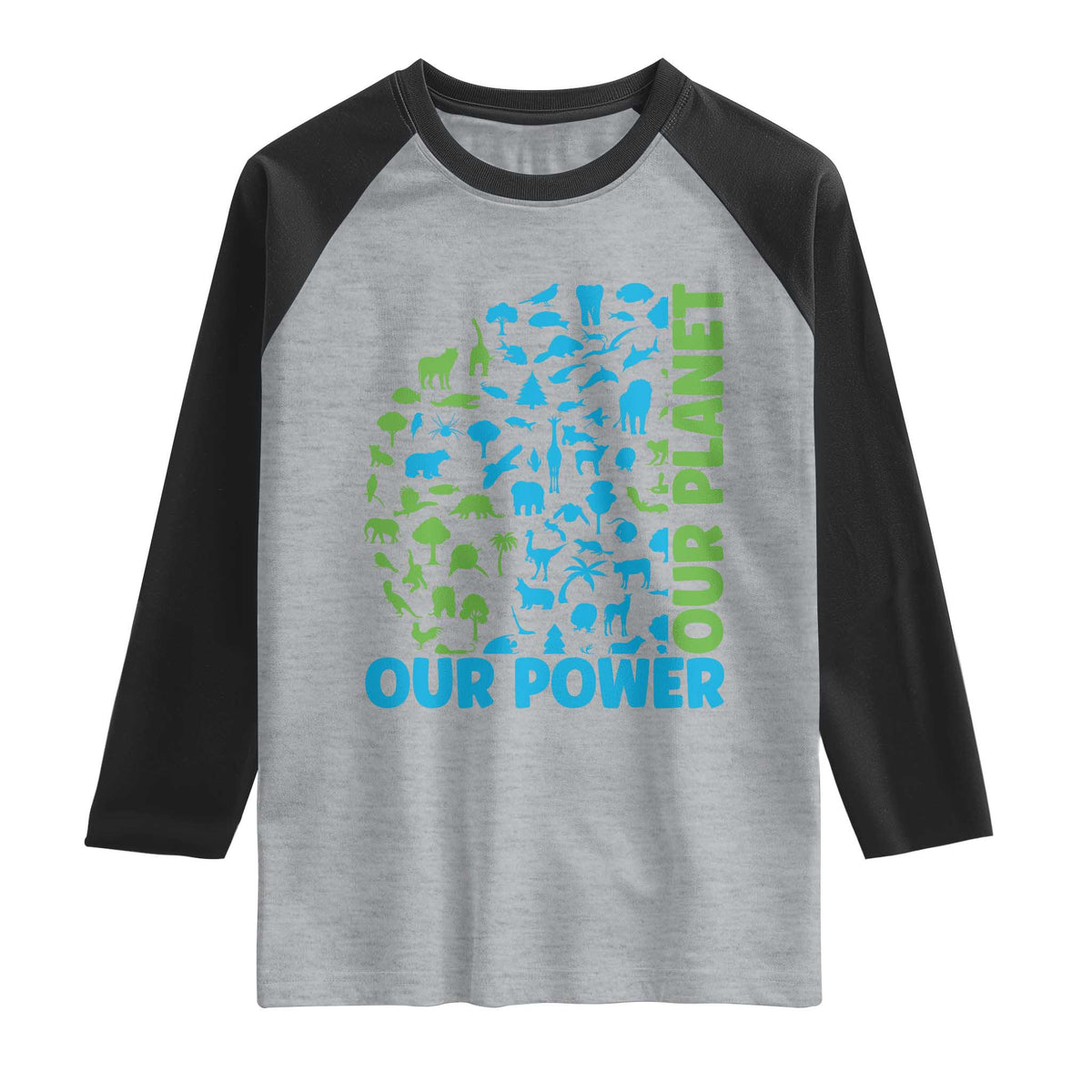 Earth Day Environmental Activism Raglan Shirt Our Power Our Planet