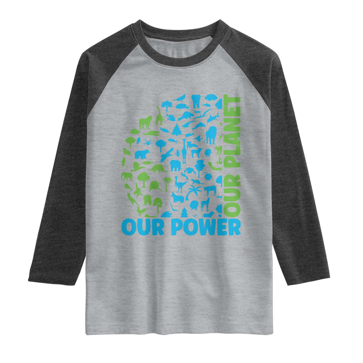 Earth Day Environmental Activism Raglan Shirt Our Power Our Planet