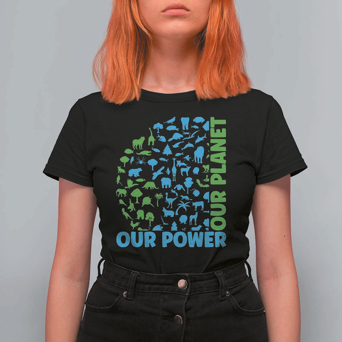 Earth Day Environmental Activism T Shirt For Women Our Power Our Planet