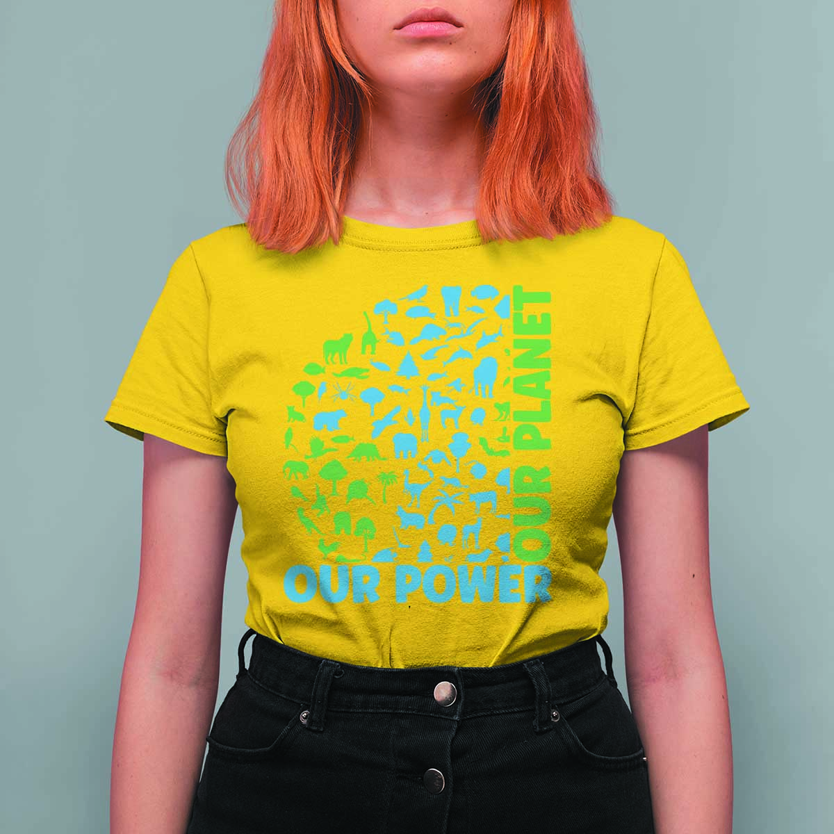 Earth Day Environmental Activism T Shirt For Women Our Power Our Planet