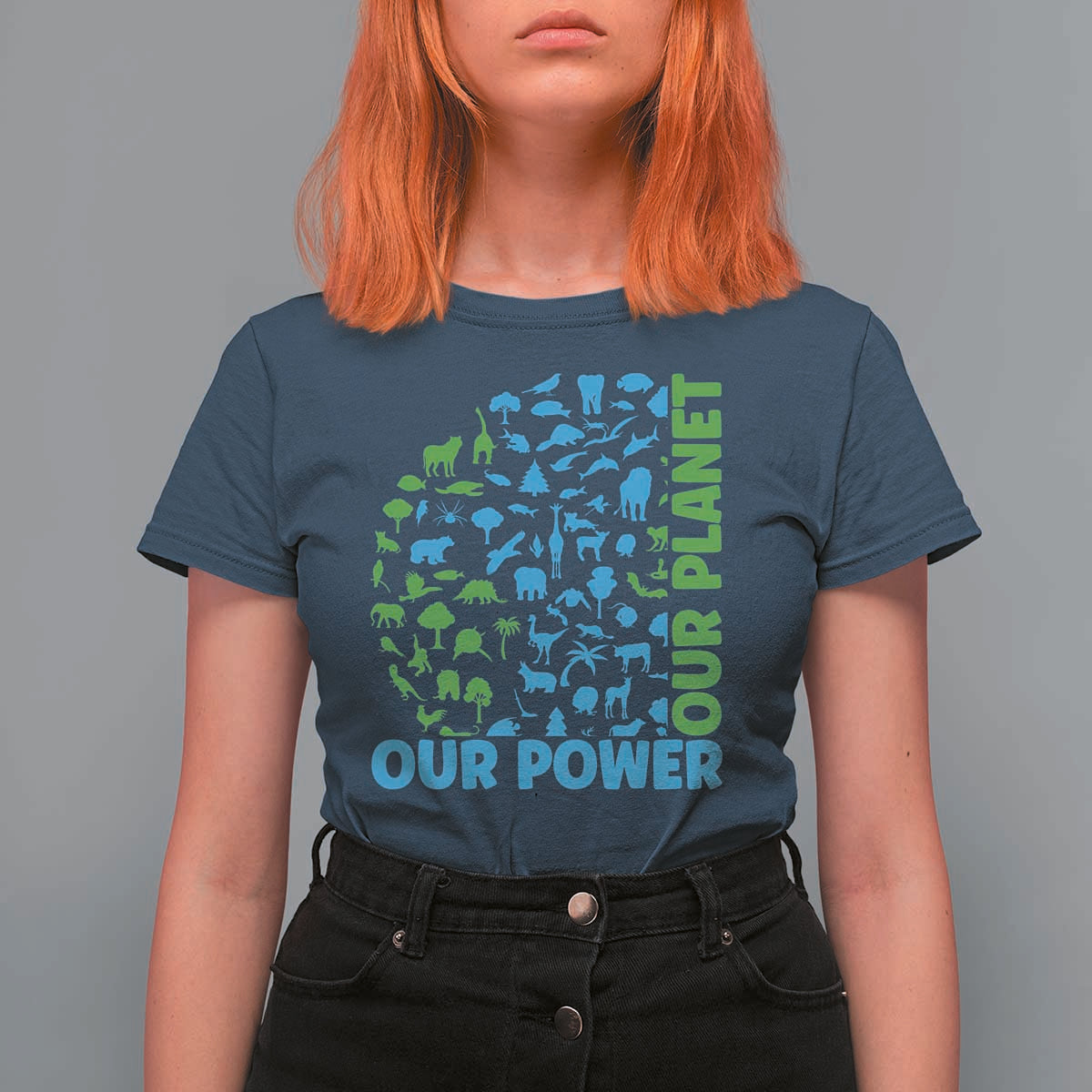 Earth Day Environmental Activism T Shirt For Women Our Power Our Planet