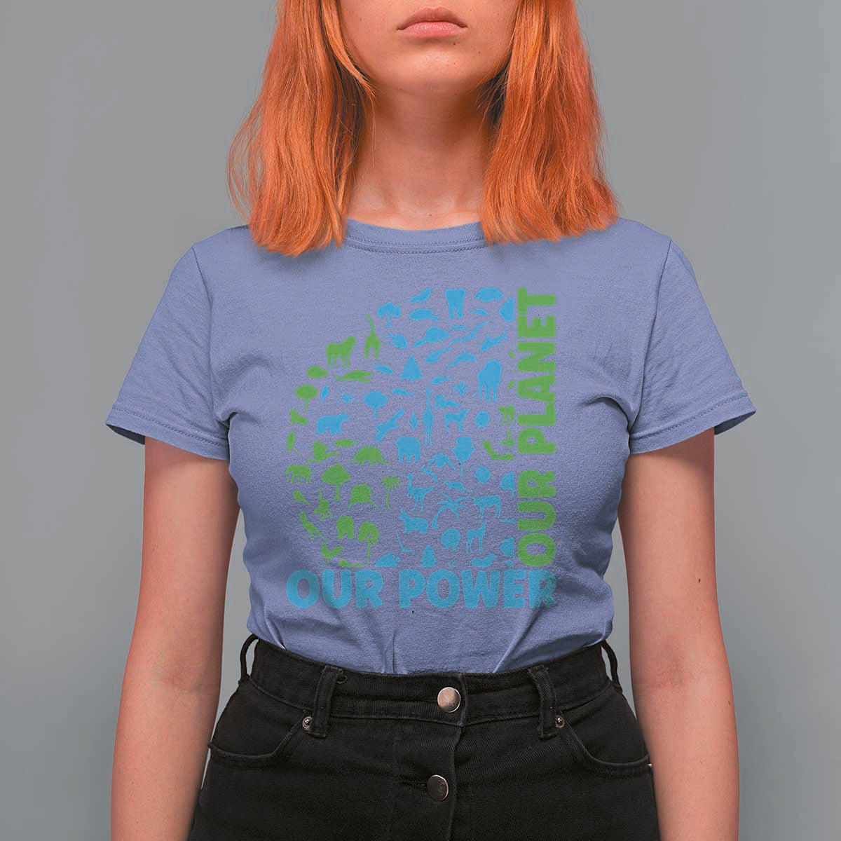 Earth Day Environmental Activism T Shirt For Women Our Power Our Planet