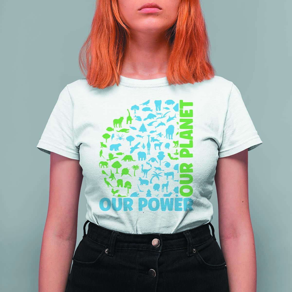 Earth Day Environmental Activism T Shirt For Women Our Power Our Planet