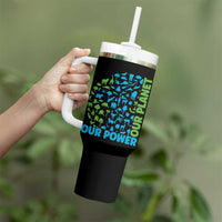 Earth Day Environmental Activism Tumbler With Handle Our Power Our Planet