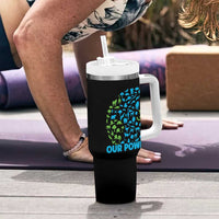 Earth Day Environmental Activism Tumbler With Handle Our Power Our Planet