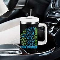 Earth Day Environmental Activism Tumbler With Handle Our Power Our Planet