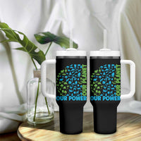 Earth Day Environmental Activism Tumbler With Handle Our Power Our Planet